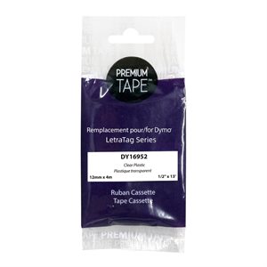 Dymo A16952 Étiquette Plastique Comp Noir / Transparent 12mm