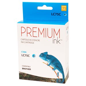 Brother LC75XL Compatible Cyan Premium Ink