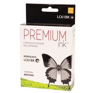 Brother LC61BK / LC65BK Pigmenté Compatible Noir Premium Ink