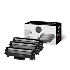 Brother TN760 Toner Compatible Premium Tone Trio Pack 3K