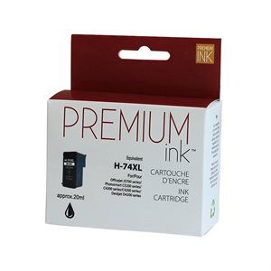 HP No. 74XL / CB336W Reman Noir Premium Ink
